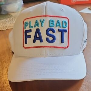 New No Tags Play Bad Fast Ghost Golf White Polyester Baseball Cap Hat
